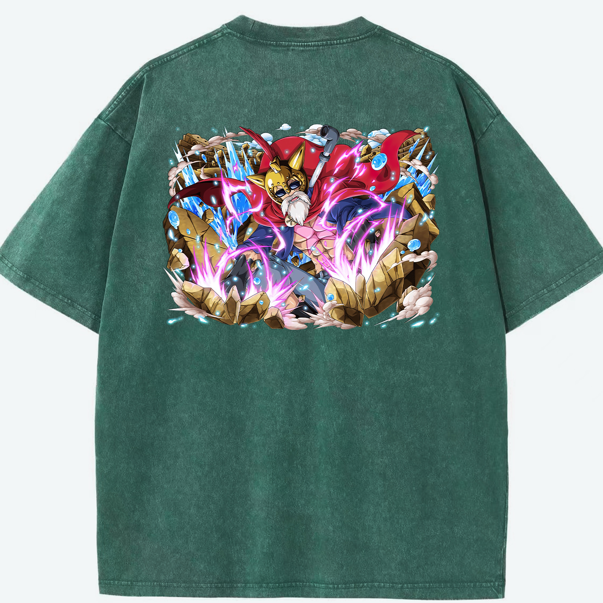 ワンピース モンキー・D・ルフィ ONE PIECE Monkey D. Luffy 綿100% ヴィンテージ風 半袖Tシャツ（背面プリント）
